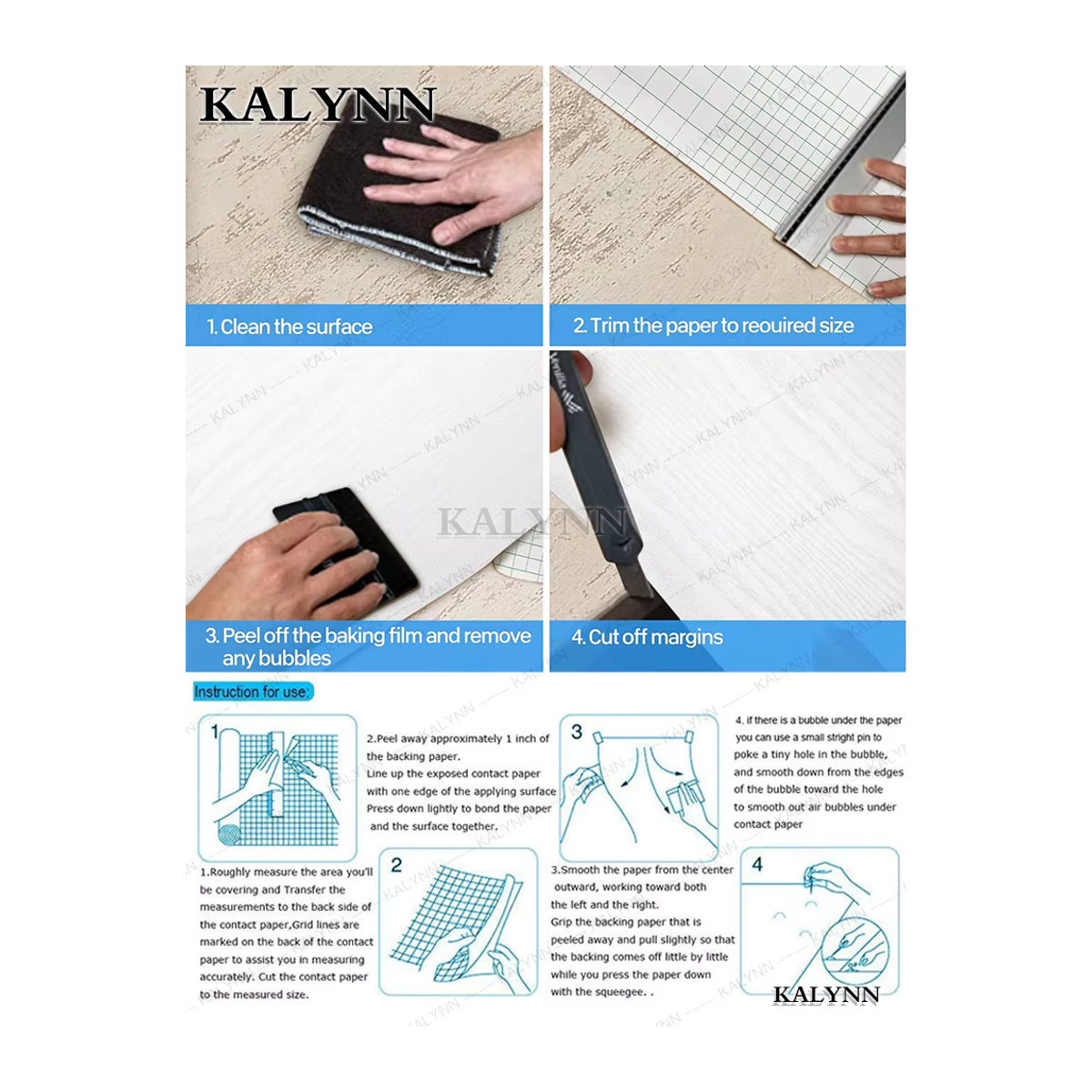 KALYNN Selbstklebende Vinyl-Kontaktpapier Tapete in Weiß und Lila mit Holzmaserung im skandinavischen Design, wasserfest und verdickt für Schränke, Arbeitsplatten und Dekoration - Bild 4