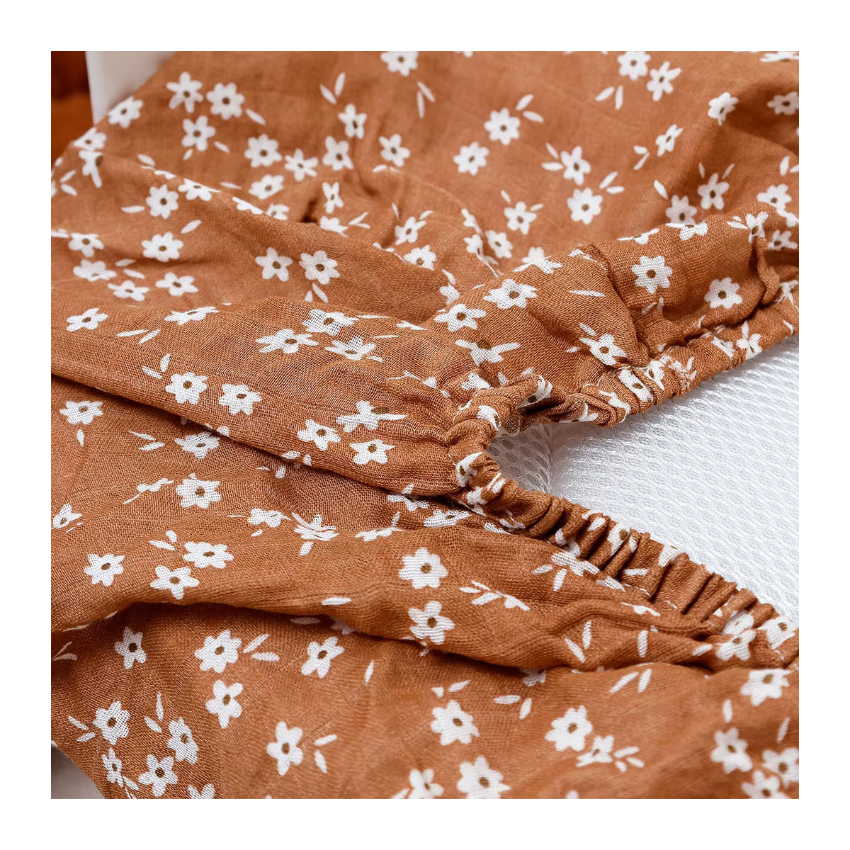 Kangobaby Babybettlaken aus Bambus und Baumwolle, Beige, B/T/H: 130 x 70 x 20 cm - Bild 3