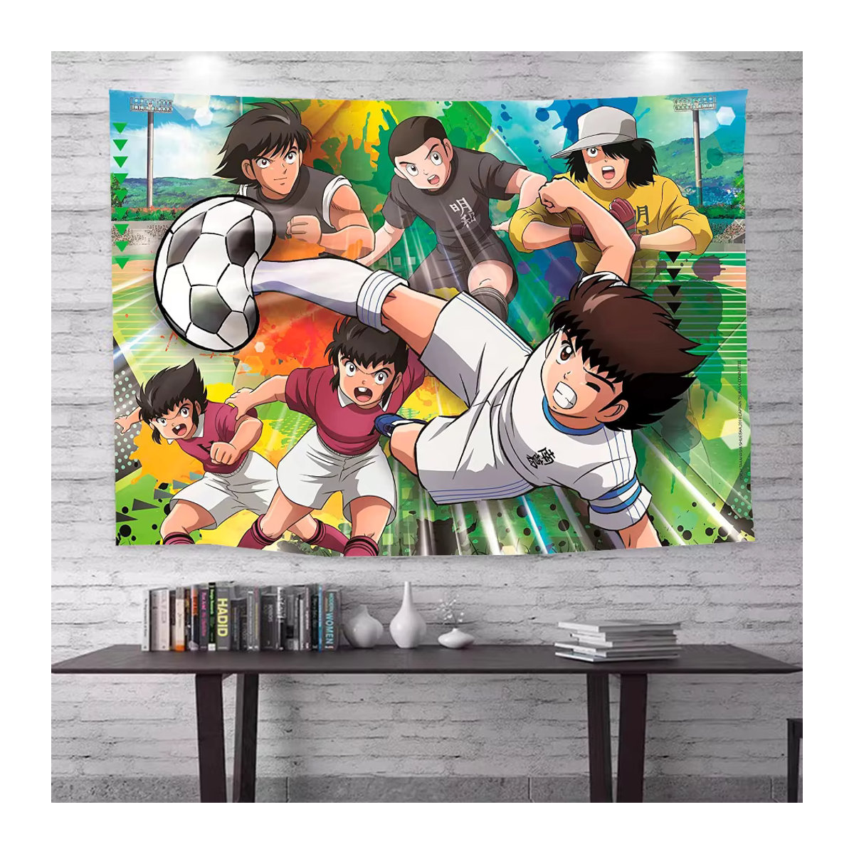Kapitän Tsubasa Cartoon Fotografie-Hintergrund für Kindergeburtstage, mehrfarbig, Textil, rechteckig, B: 120 cm, H: 70 cm - Bild 4