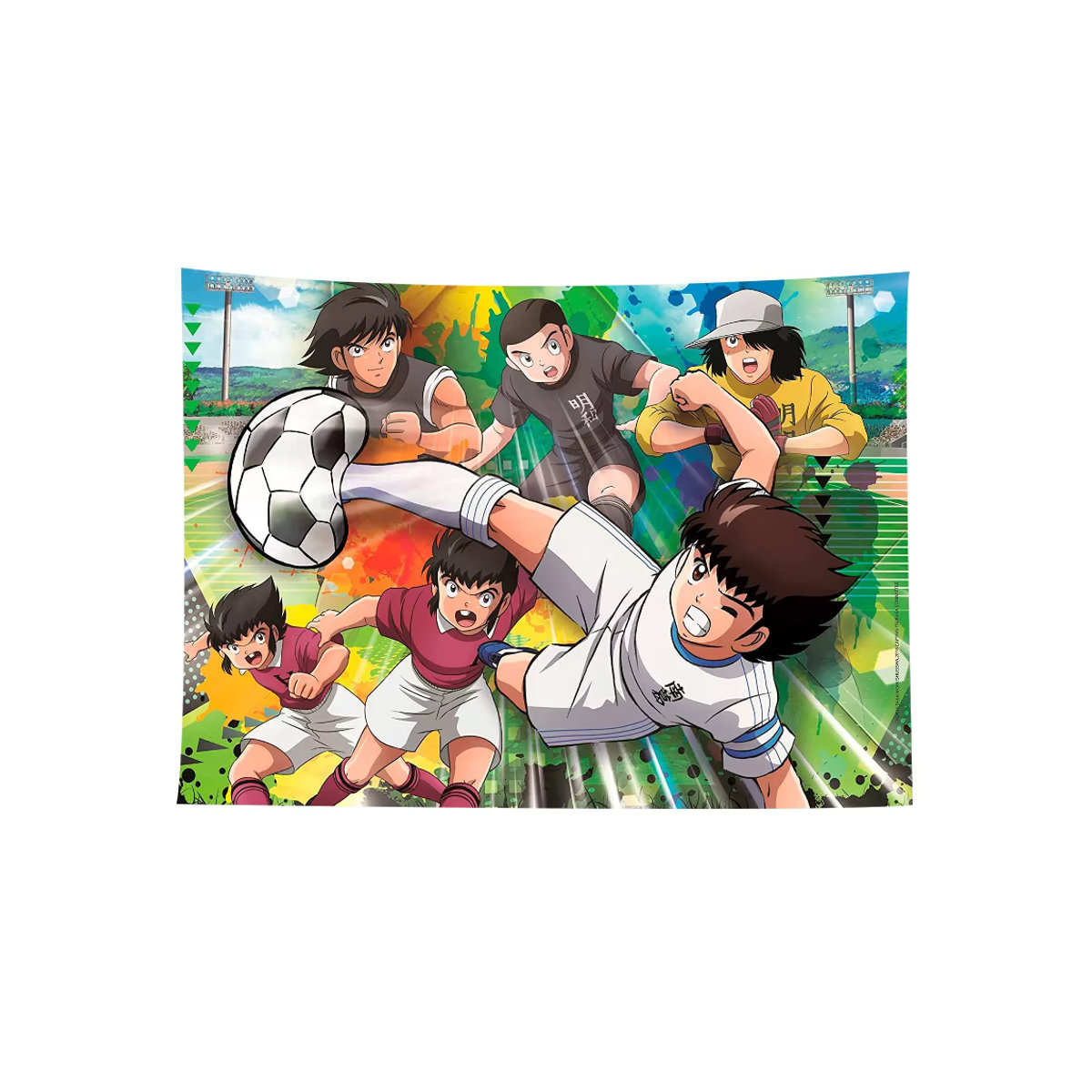 Kapitän Tsubasa Cartoon Fotografie-Hintergrund für Kindergeburtstage, mehrfarbig, Textil, rechteckig, B: 120 cm, H: 70 cm - Bild 7