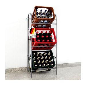 Karat Flaschenkastenständer Rocket Wandregal aus Metall in Grau/Silber, B/T/H: 49,5 x 32,5 x 115,5 cm