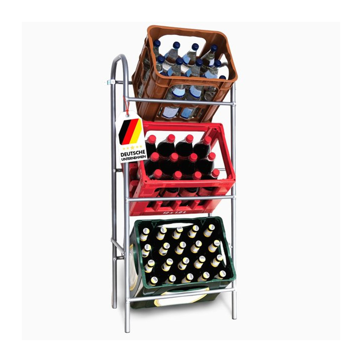 Karat Flaschenkastenständer Rocket Wandregal aus Metall in Grau/Silber, B/T/H: 49,5 x 32,5 x 115,5 cm - Bild 6