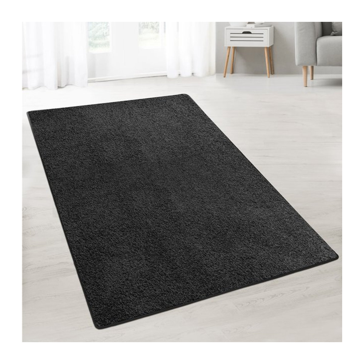 Karat homeliving Shaggy-Teppich Barcelona Schwarz - Bild 1