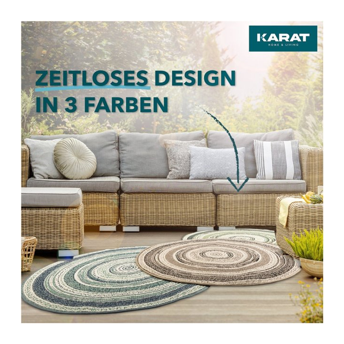 Karat Outdoorteppich Zoe Beige-Grau - Bild 1