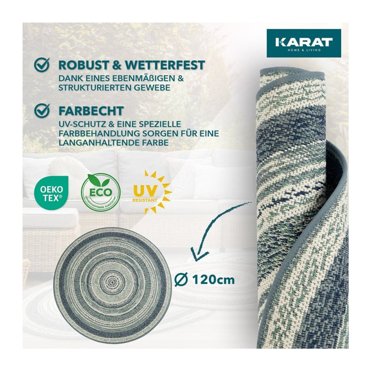 Karat Outdoorteppich Zoe Blau - Bild 1