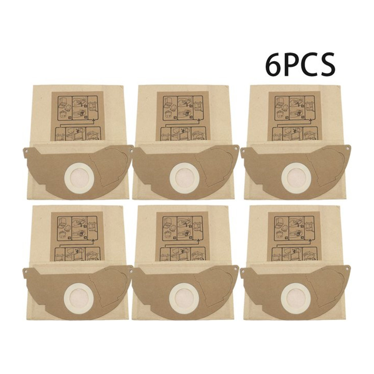 Kärcher Papier Staubbeutel Filterbeutel in Braun für SE 5.100 SE 6.100 2501 2601 3001 A 2120 NT 181 Pro SE2001 SE3001 - Bild 1