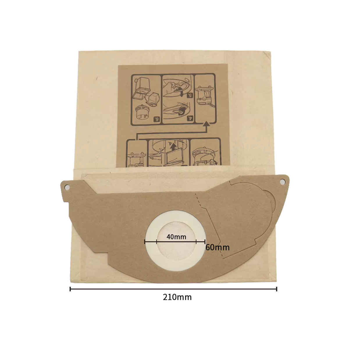 Kärcher Papier Staubbeutel Filterbeutel in Braun für SE 5.100 SE 6.100 2501 2601 3001 A 2120 NT 181 Pro SE2001 SE3001 - Bild 2