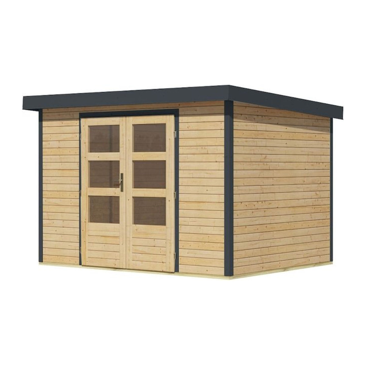 Karibu Gartenhaus Hollywood aus Holz im Landhausstil in Natur - Bild 1
