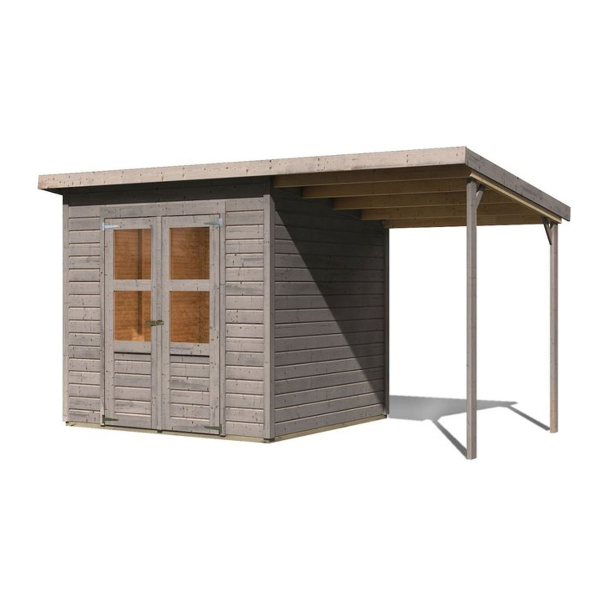 Karibu Gartenhaus Kano 5 im Set aus Holz in Natur - Bild 1