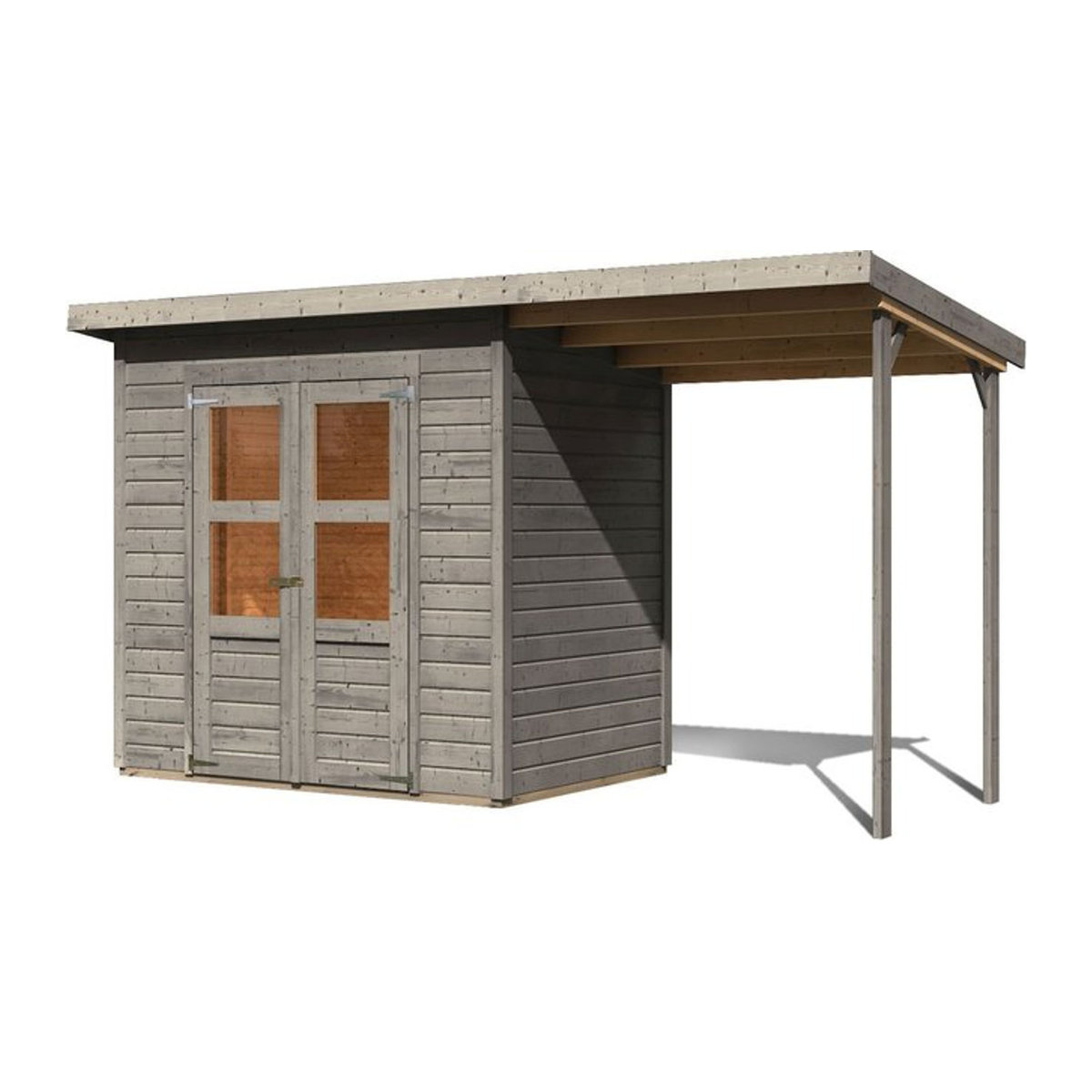 Karibu Gartenhaus Kano 5 Set aus Holz in Natur und Grau - Bild 1