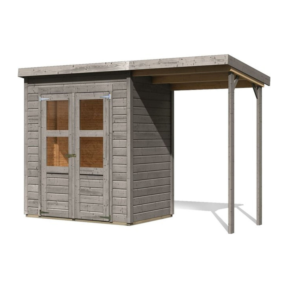 Karibu Gartenhaus Kano 5 Set aus Holz in Natur und Grau im skandinavischen Design - Bild 1