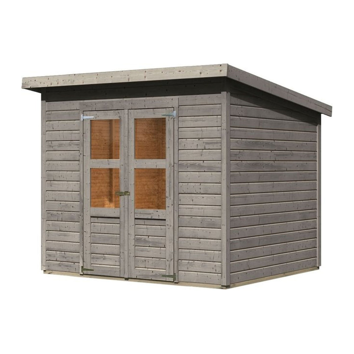 Karibu Gartenhaus Kano aus Holz in Natur und Grau im skandinavischen Design - Bild 1