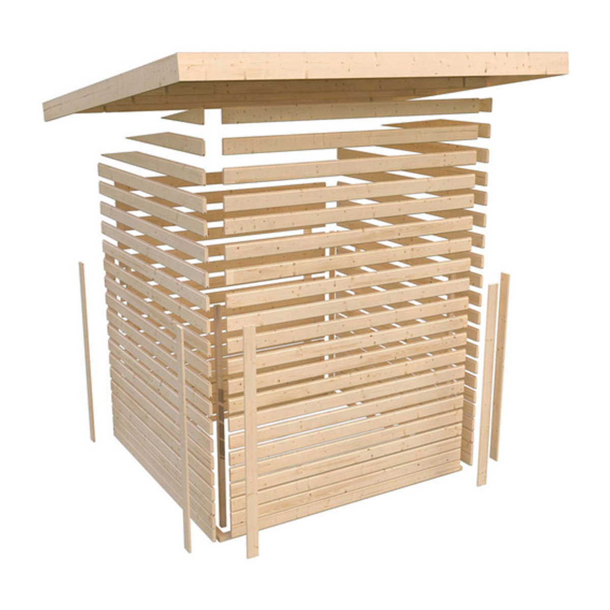 Karibu Gartenhaus Kerko 5 aus Holz in Beige B/H/T: 302 x 210 x 246 cm - Bild 1