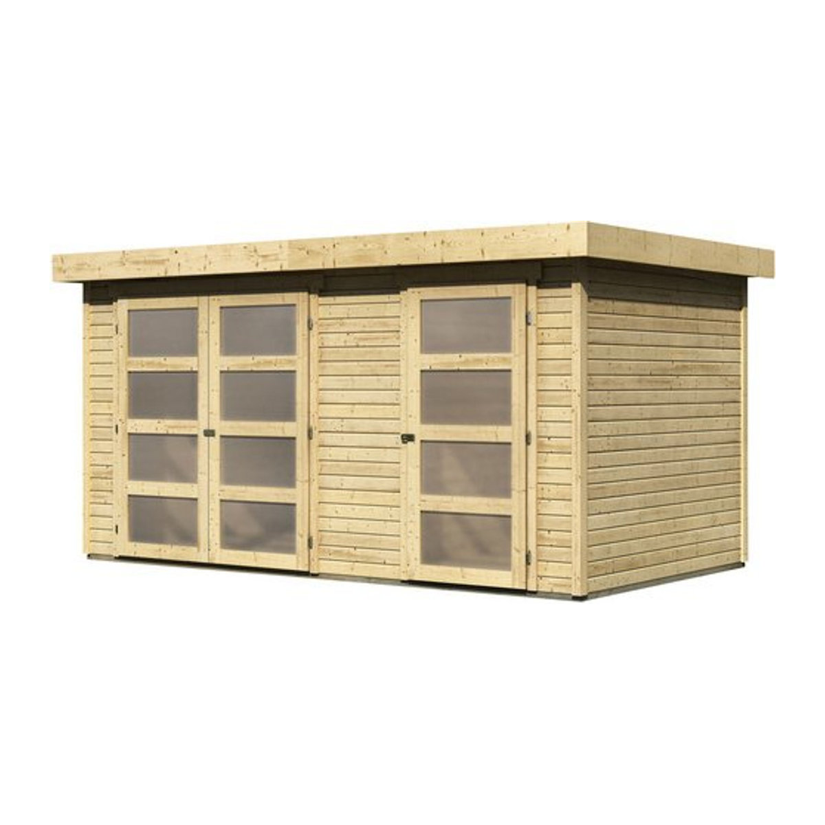 Karibu Gartenhaus Mühlentrup aus Fichtenholz in Beige B/H/T: 404 x 211 x 217 cm - Bild 1