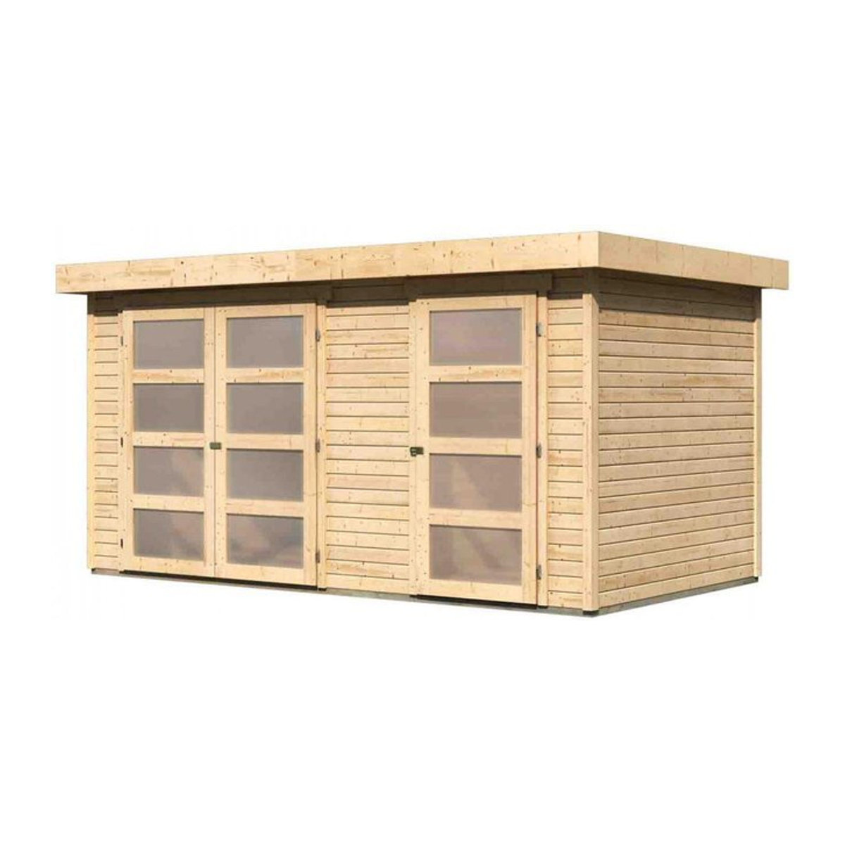 Karibu Gartenhaus Mühlentrup aus Fichtenholz in Beige B/H/T: 404 x 211 x 217 cm - Bild 2