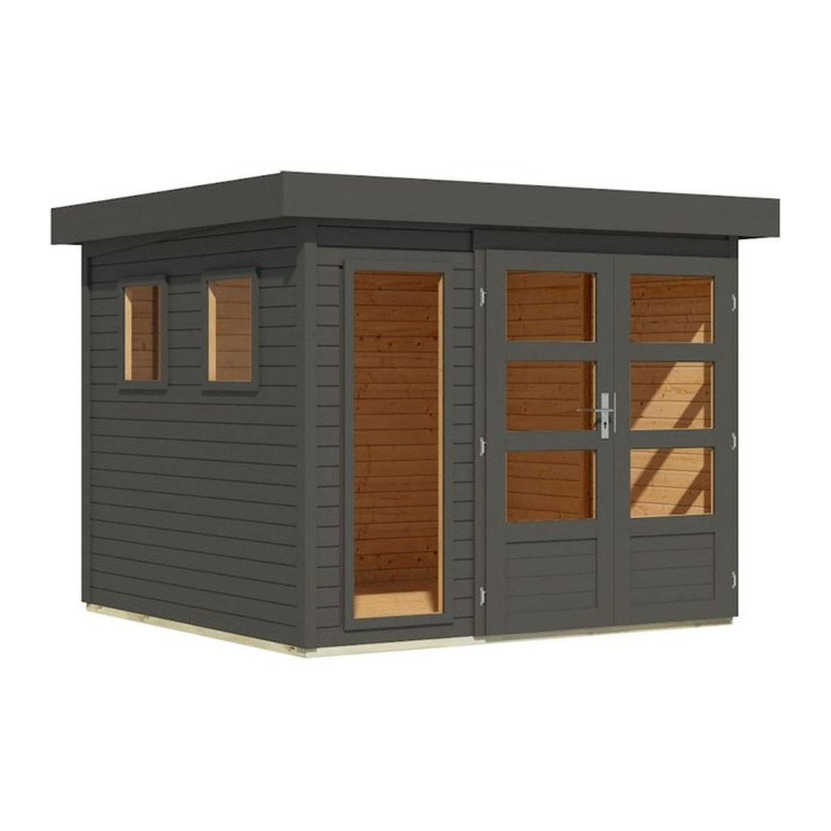 Karibu Gartenhaus Pentus 3,5 aus Holz in Natur oder Anthrazit im skandinavischen Stil - Bild 1