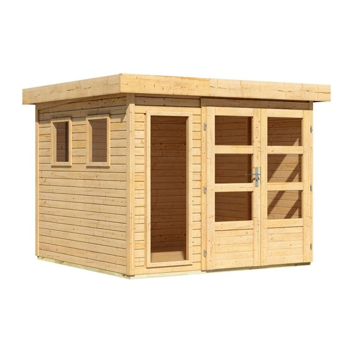 Karibu Gartenhaus Pentus 3,5 aus Kiefernholz in Natur Skandinavisch Stil - Bild 1