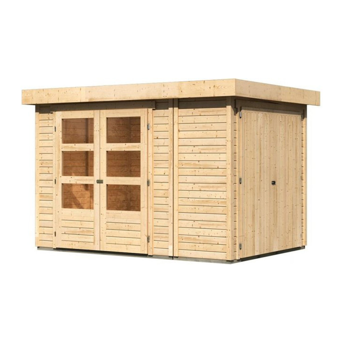 Karibu Gartenhaus Retola 2 aus Holz in Beige mit Anbauschrank B/H/T: 288 x 211 x 217 cm - Bild 2