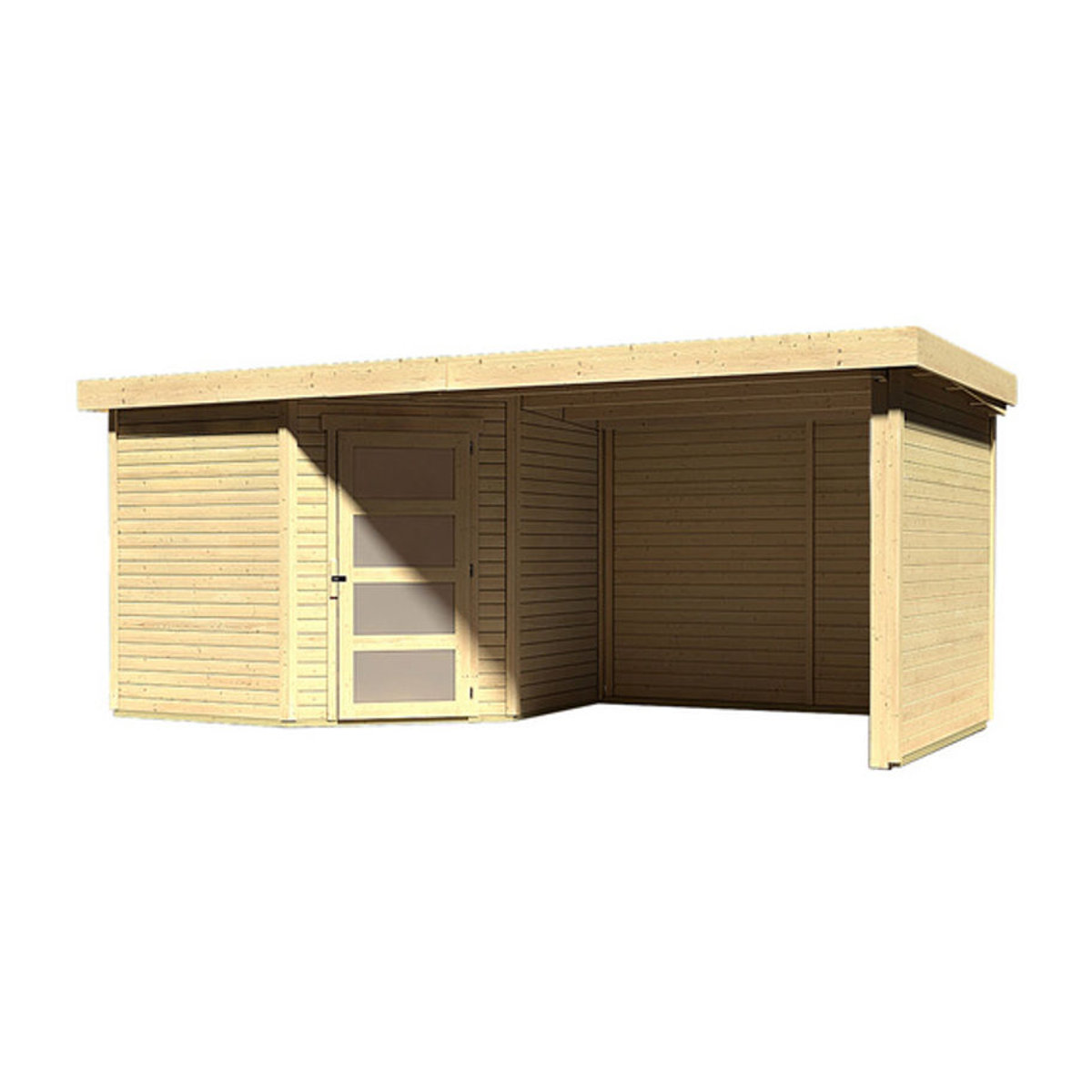 Karibu Gartenhaus Schwandorf aus Holz in Braun, B/H/T: 468 x 218 x 217 cm - Bild 2