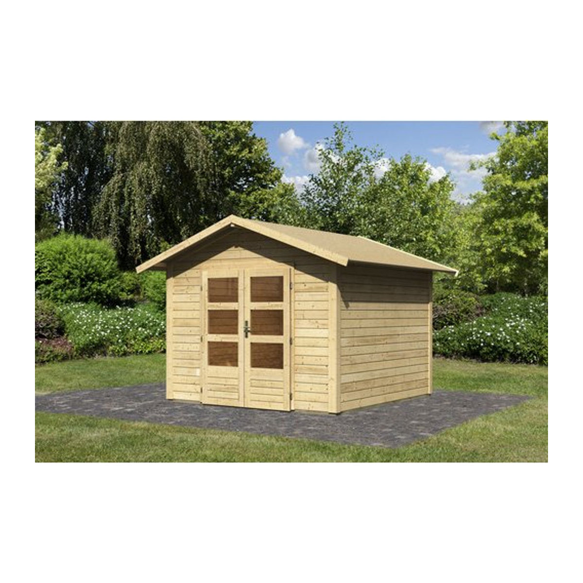 Karibu Gartenhaus Talkau 6 aus Holz in Beige und Natur im Landhausstil B/H/T: 274 x 234 x 274 cm - Bild 1