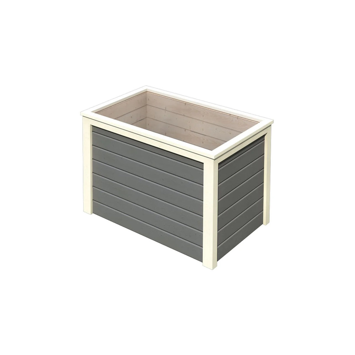 Karibu Hochbeet Lyss aus Holz mit Folie in Terragrau klein - Bild 4