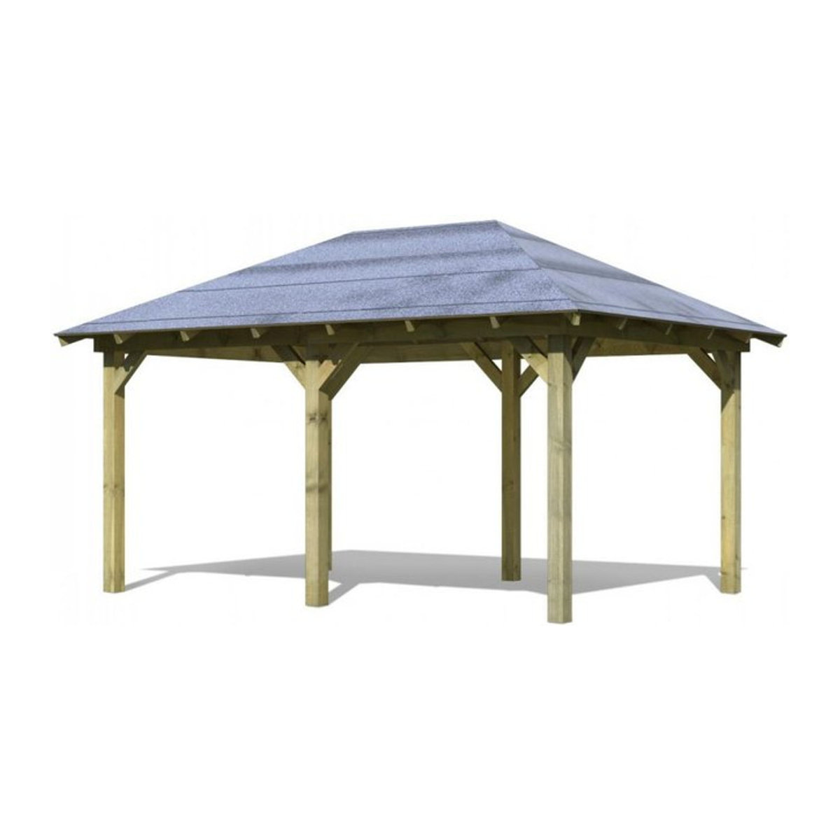 Karibu Pavillon Perida Walmdach aus Holz in Braun B/H/T: 485 x 345 x 296 cm - Bild 2