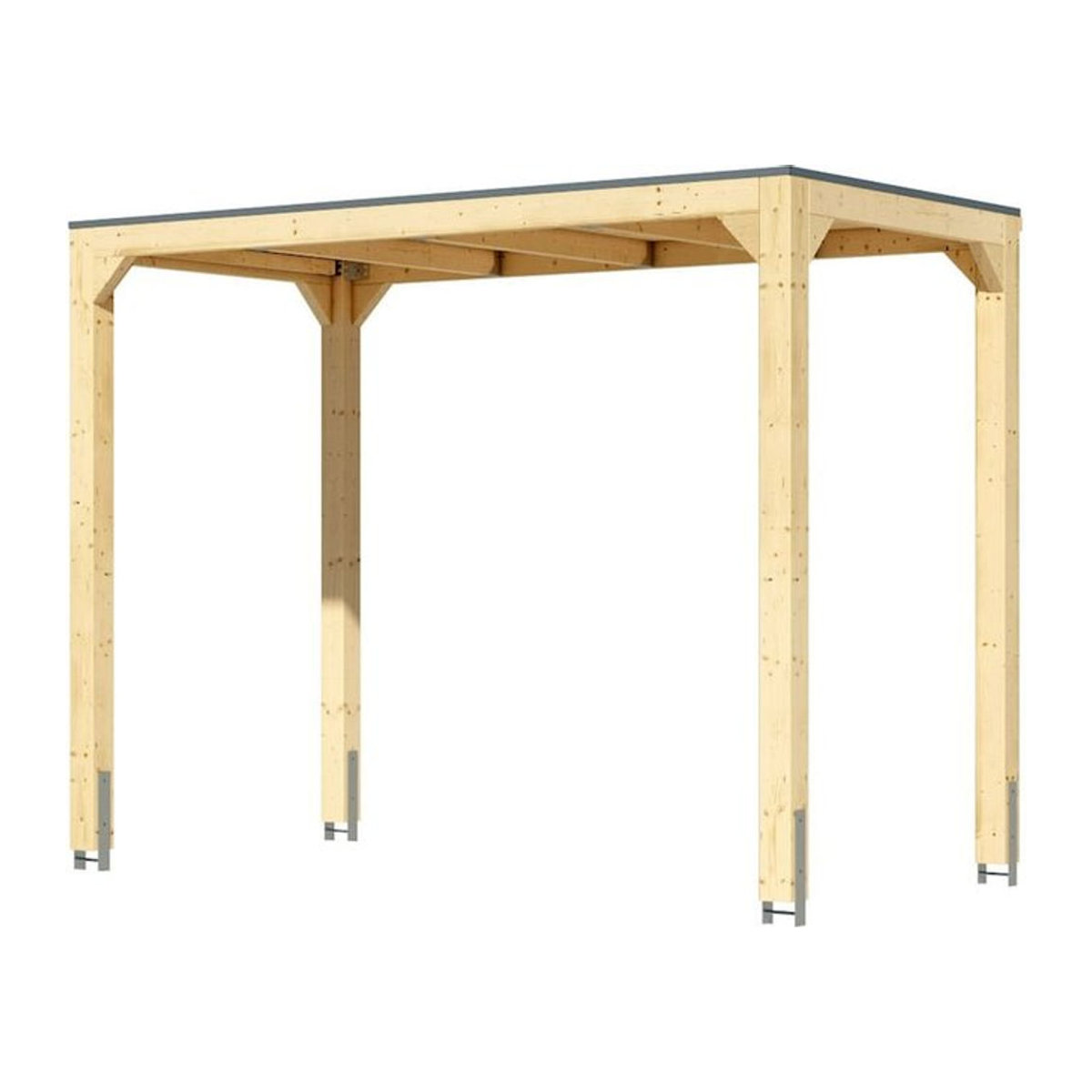 Karibu Promajna Small Pavillon aus Holz in Natur mit Rückwand und 2 Lamellenwänden - Bild 1
