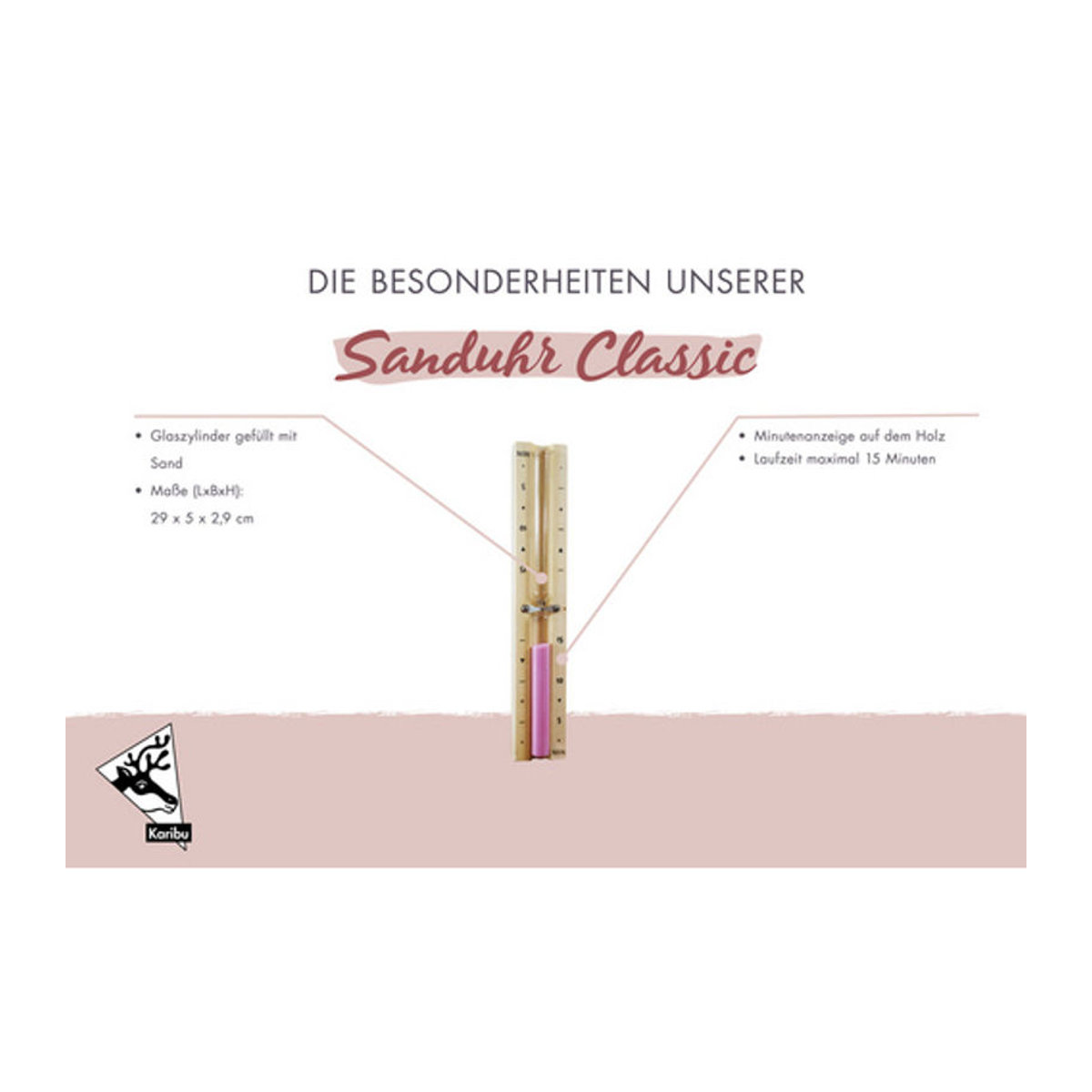 Karibu Sauna Sanduhr Classic aus Holz in Beige - Bild 2