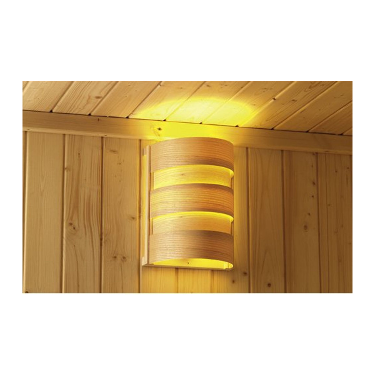Karibu Saunaleuchte LUNA CLASSIC Strahler in Natur und Beige mit Plug & Play Funktion - Bild 1