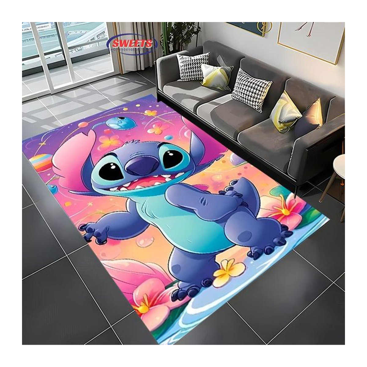 Karpetti Disney Lilo & Stitch Themen-Teppich mehrfarbig, rutschfest und maschinenwaschbar, B/T: 80 x 50 cm - Bild 1