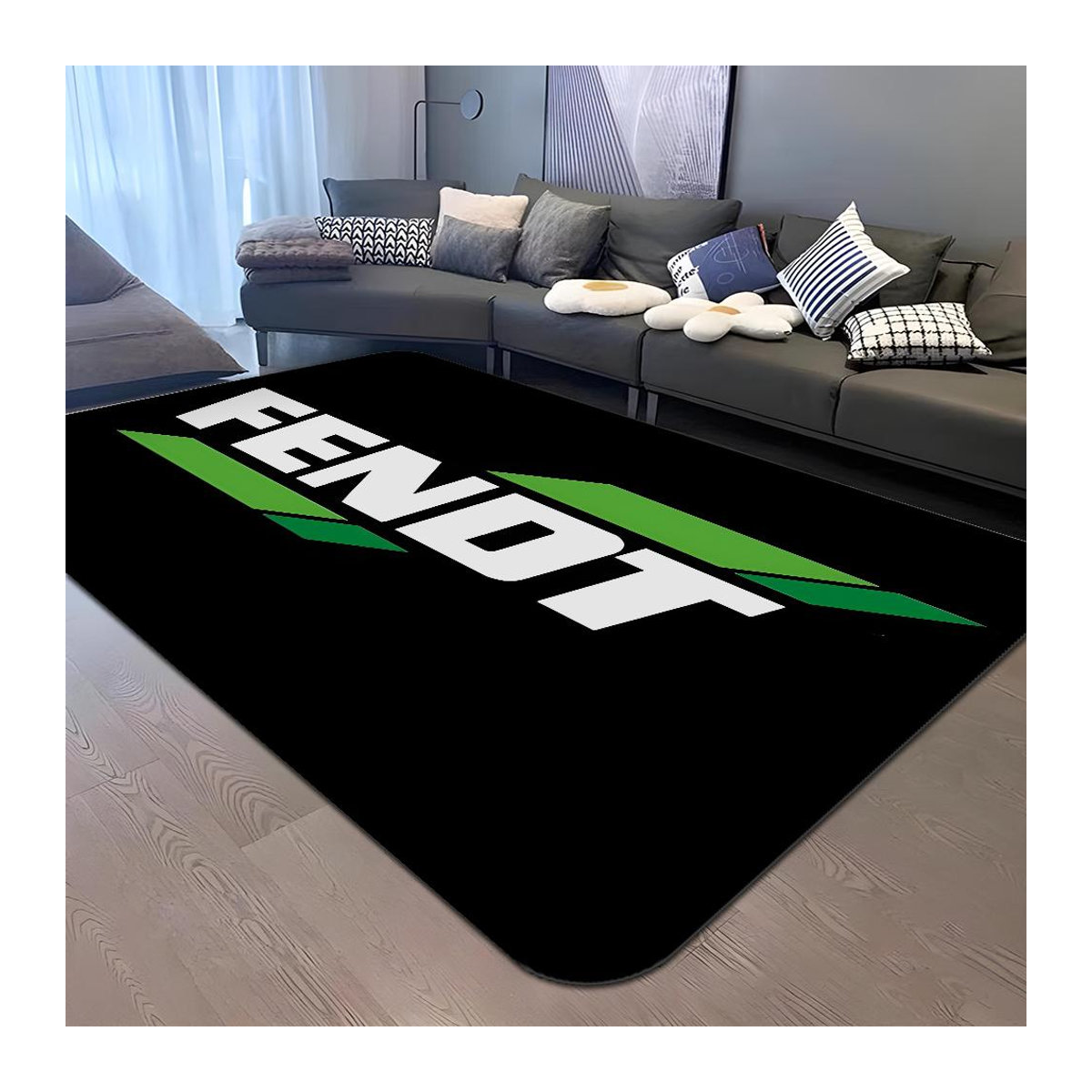 Karpetti Fußmatte mit Fendt Landwirtschaftstraktor Motiv in Schwarz, rechteckig und rutschfest, B/B/H: 50 x 80 cm - Bild 3