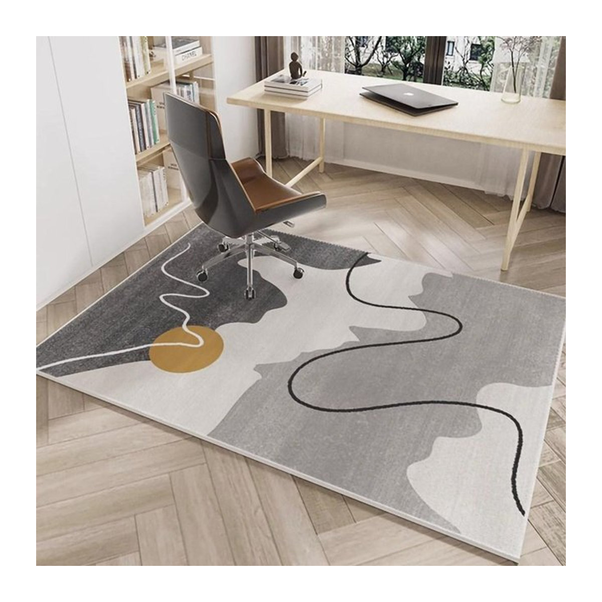 Karpetti Teppich im nordischen Stil mit Print in Grau, B/T: 90 x 60 cm - Bild 1