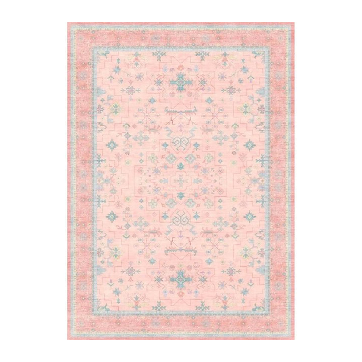 Karpetti Teppich im skandinavischen Stil in Rosa und Grün, B/B: 50 x 80 cm - Bild 1