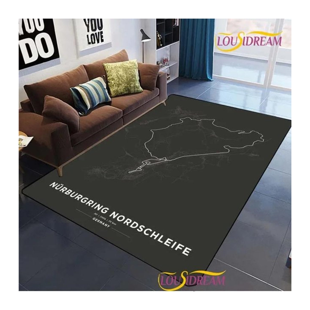 Karpetti Teppich Nürburgring F1 Internationale Strecke in Schwarz, B/T: 80 x 50 cm - Bild 1