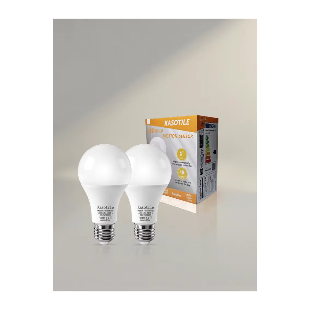 Kasotile 2er-Pack LED Dämmerungssensor-Glühbirnen Warmweiß mit automatischem Ein/Aus für Garage Treppen Veranda und Garten - Bild 5
