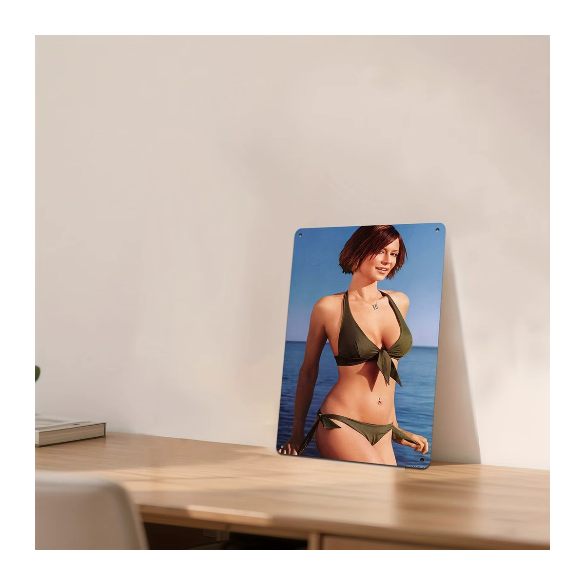 Katherine Bierbikini 2D Metall-Wandkunst Porträt Dekoration aus Metall in Mehrfarbig, B/H: 30 x 30 cm - Bild 3