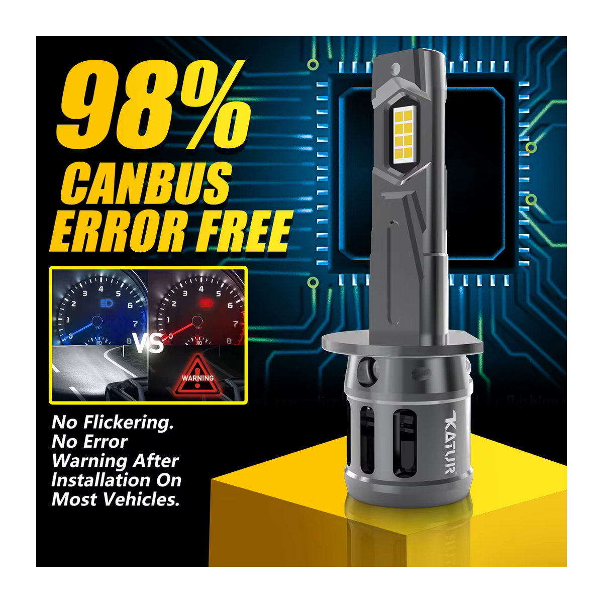 Katur H1 LED Scheinwerfer Lampen Set mit GC Chip, - Bild 5