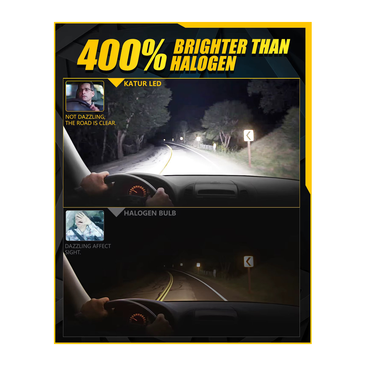 Katur H7 LED-Birnen Set, 22000 lm, 120 W, 6000 K Kaltweiß, Aluminium Gehäuse für Scheinwerfer und Nebelscheinwerfer - Bild 3