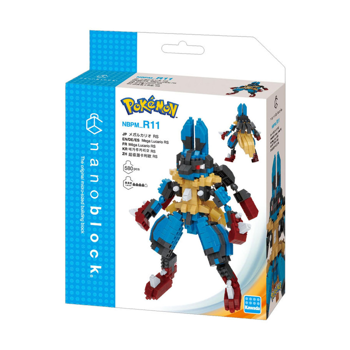 Kawada Nanoblock Mega Lucario Pokémon Konstruktionsspielzeug aus Kunststoff, mehrfarbig, Höhe: 4,5 cm - Bild 3