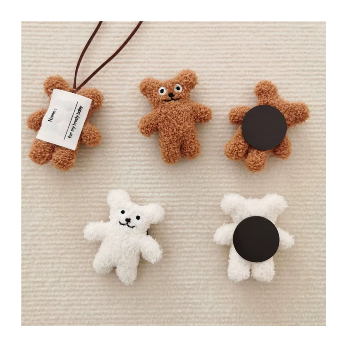 Kawaii 3D Bär Kühlschrank Magnet mit Plüsch-Textil für deine Küchendekoration, mehrfarbig - Bild 4