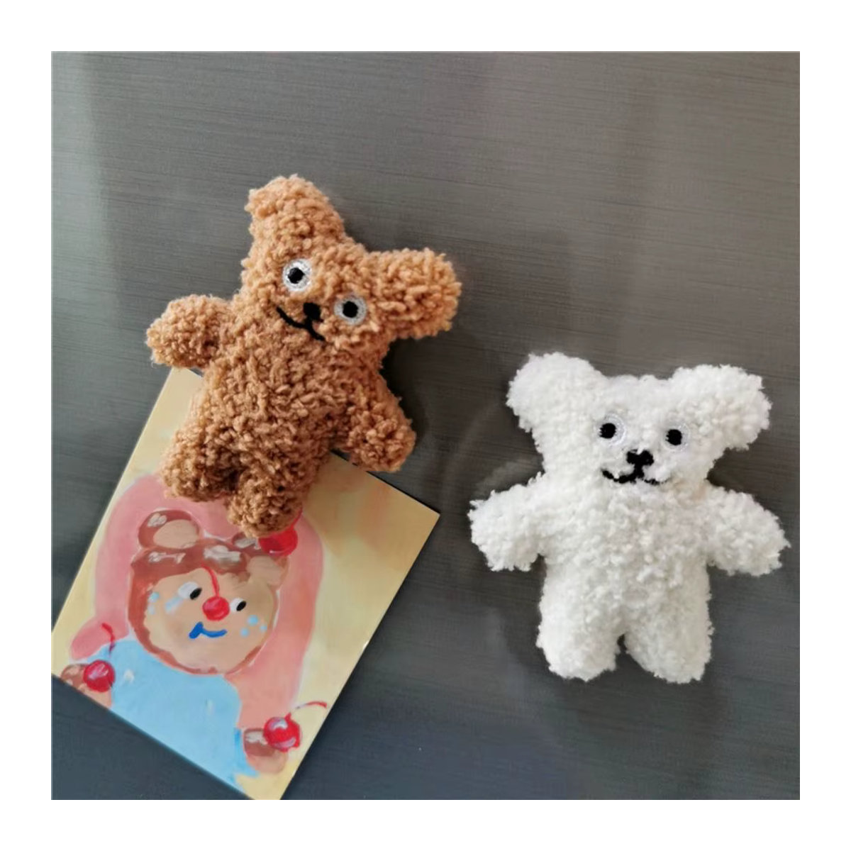 Kawaii 3D Bär Kühlschrank Magnet mit Plüsch-Textil für deine Küchendekoration, mehrfarbig - Bild 5