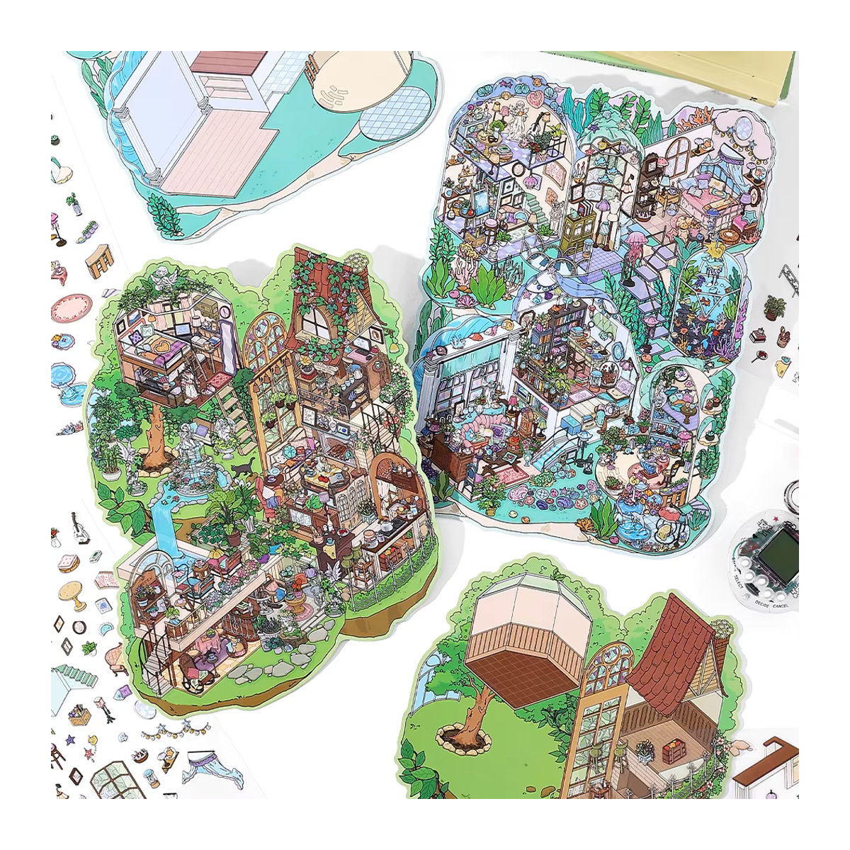 Kawaii 3D Unterwasserhaus Landschaft Aufkleber für Kinder in Mehrfarbig - Bild 2