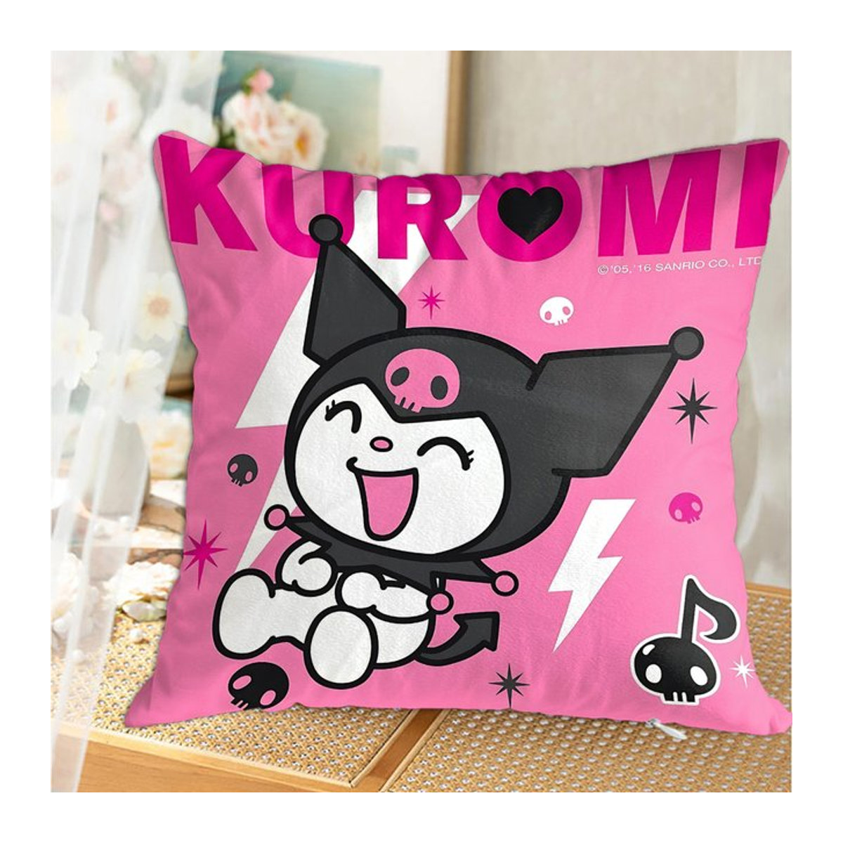 Kawaii K-Kuromi Zierkissenbezug von Potdemiel in Rosa, B/B: 45 x 45 cm - Bild 1
