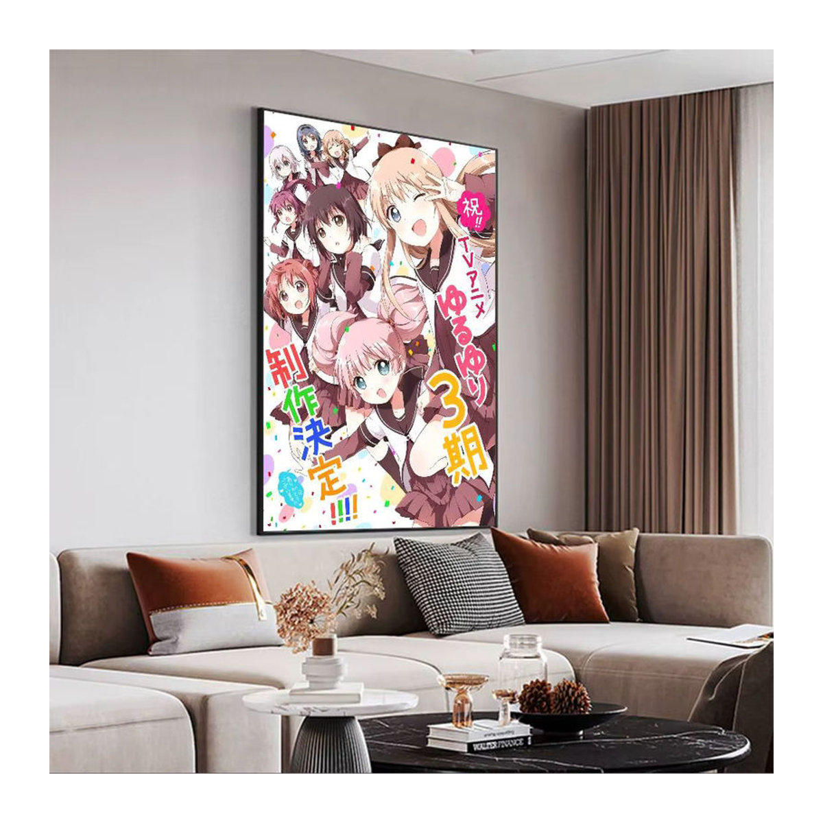 Kawaii YuruYuri Anime Poster Aufkleber aus Papier für deine Zimmerdekoration in Weiß und Mehrfarbig - Bild 3
