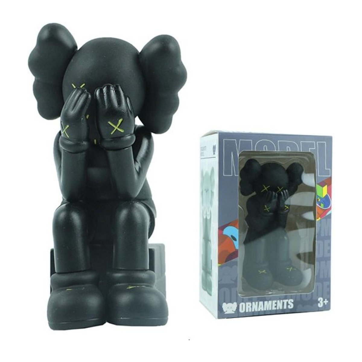Kaws Xx Eye Sammlerstück Cosplay Figur in Schwarz aus Kunstharz - Bild 1