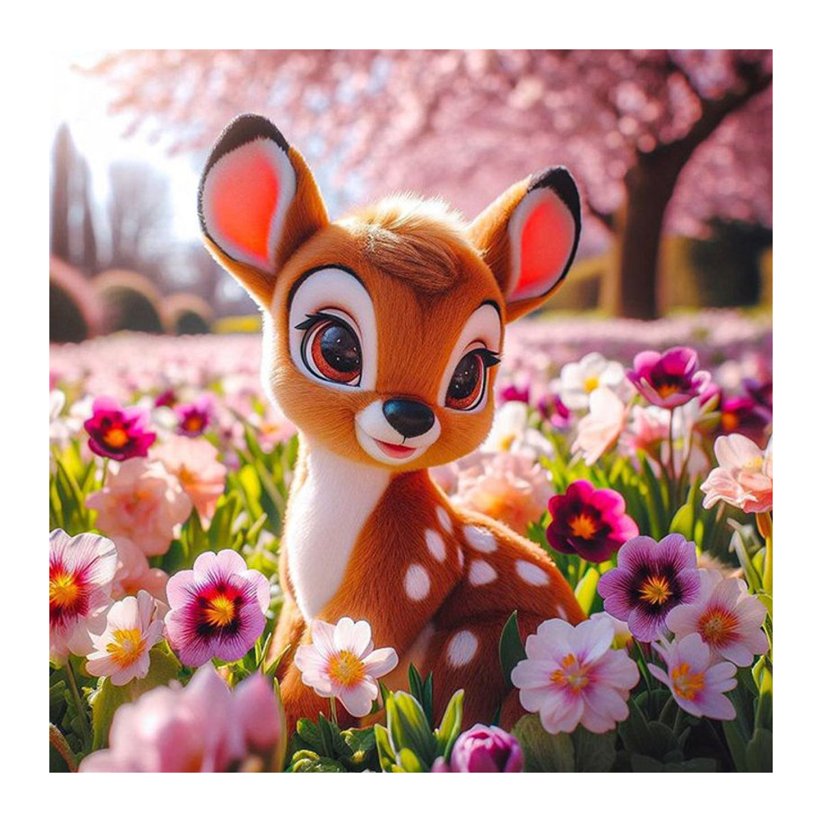 Kayoom DIY Diamond Painting Kit Cartoon Hirsch mit Blumen als Wanddekoration, mehrfarbig - Bild 1