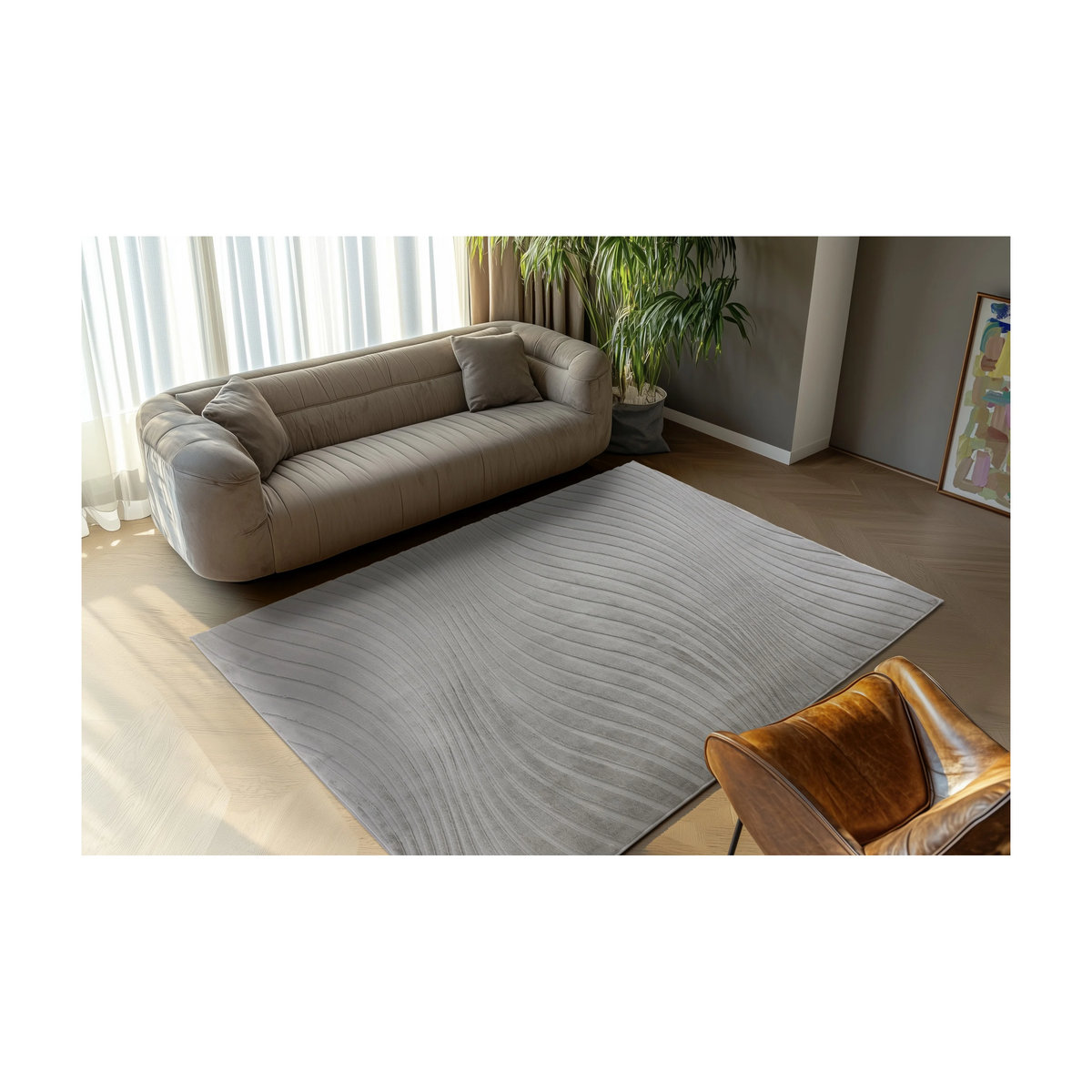 KAYOOM Teppich Kierk in Silber und Grau, B: 170 cm, T: 120 cm - Bild 2