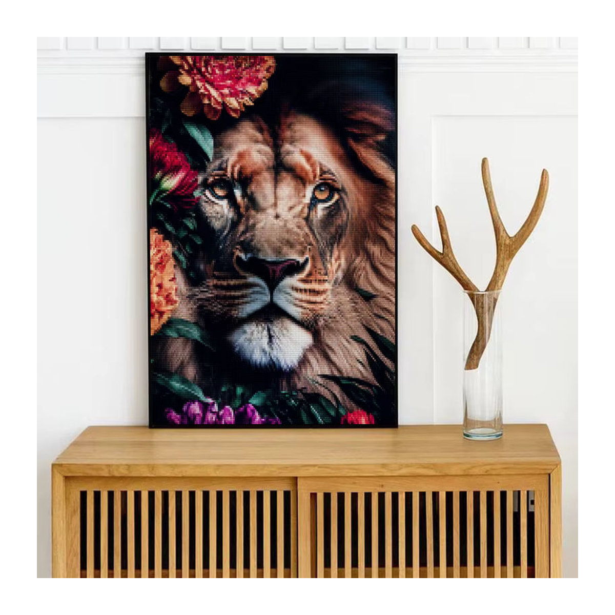 KAYOU 5D Diamantmalerei Tierprint als Mosaik-Stickerei in Rund für deine Dekoration, Mehrfarbig - Bild 2