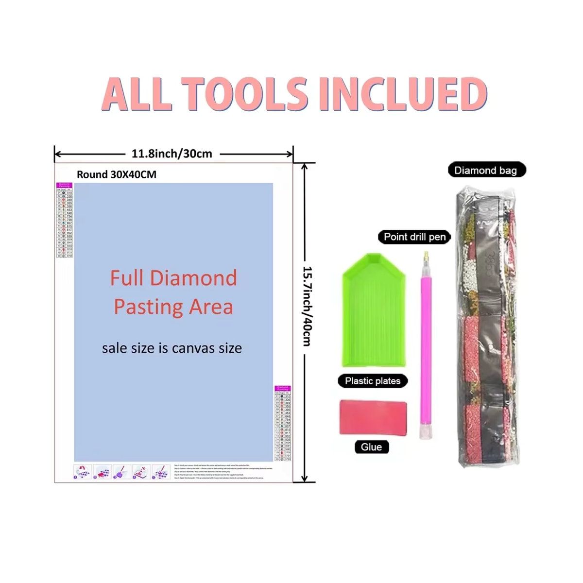 KAYOU 5D DIY Diamant Malerei Kit mit Flammen-Motiv Basketball Fußball und Billard als runde Mosaik Stickerei in Mehrfarbig - Bild 1