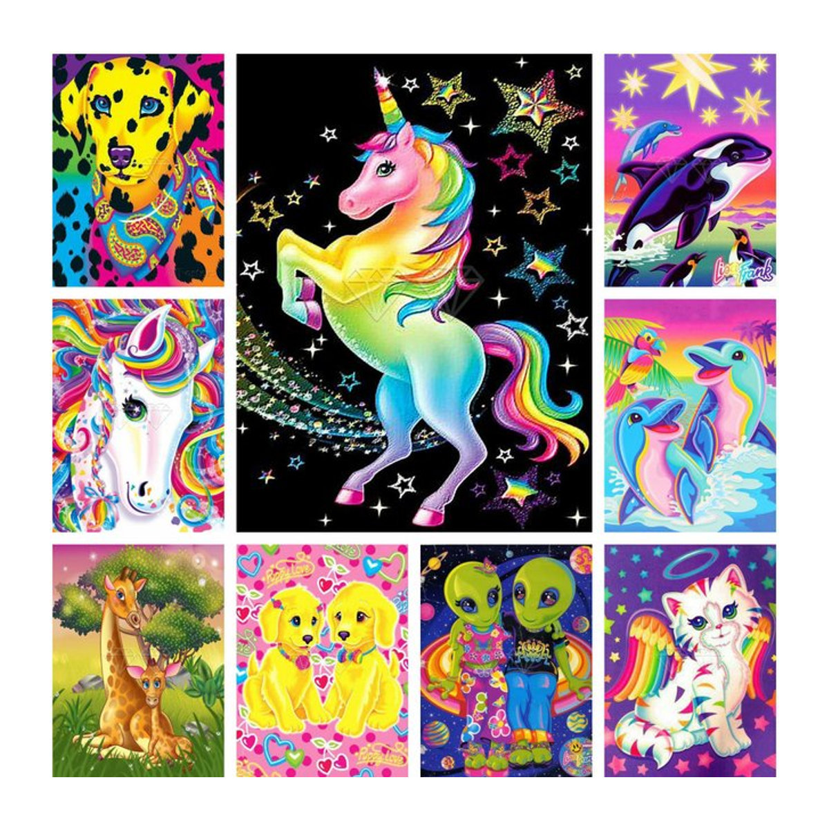KAYOU 5D DIY Diamant Malerei Kit mit Tier-Motiven wie Einhorn, Katze, Delphin oder Tiger in Mehrfarbig, runde Diamanten für Kinder - Bild 1